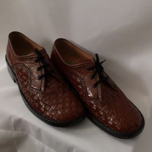 Exceptional Euro Salamander Genuine Leather Men's Shoes Brown Weave Size 8.5F